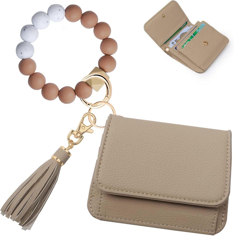 Sunpour Store Keychain Wallet RFID Wristlet Wallets for Women,Small Wallets Woman Key Chain Wallet with Coin Pocket and Id Window - Image 1